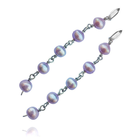 Pendientes de perlas lila