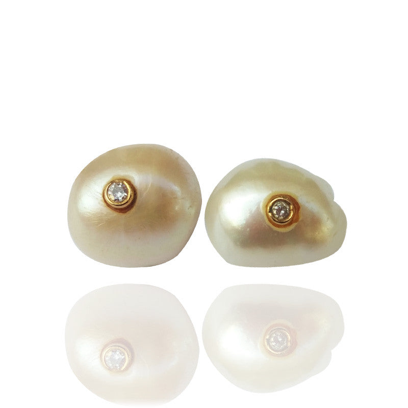 Pendientes de perlas cultivadas con brillantes